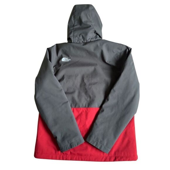 North Face Men’s Snow Jacket size M Windwall Hooded Lined Gray Red - Picture 2 of 14